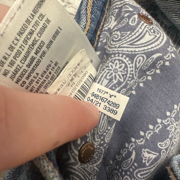 American Eagles Blue Womens 2 Distressed Thrashed 90s Boyfriend Fit Denim Jeans - Picture 13 of 14